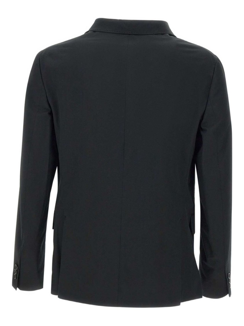 Paolo Pecora Tailored Double-breasted Jacket With Notched Lapels In Black