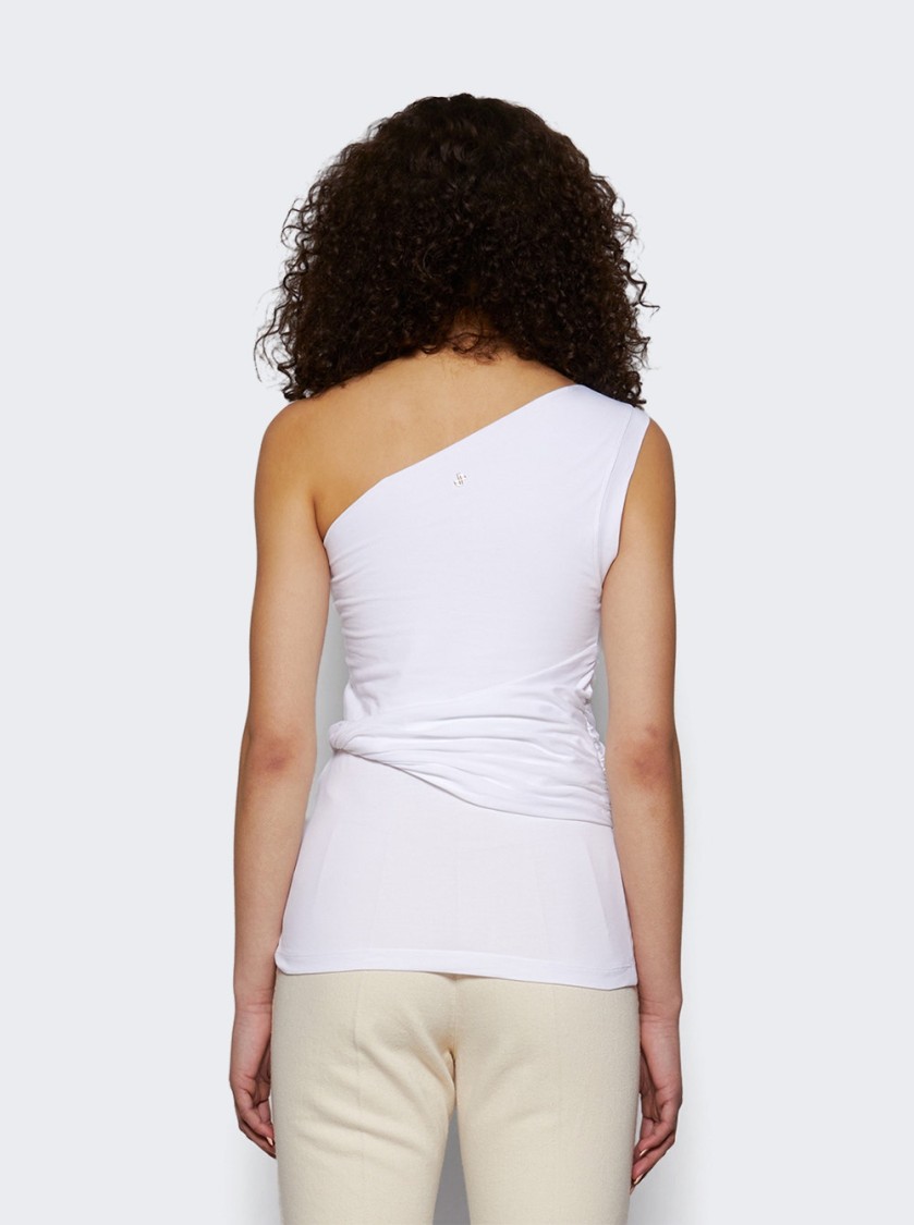 Patou One-shoulder Cotton Top In White