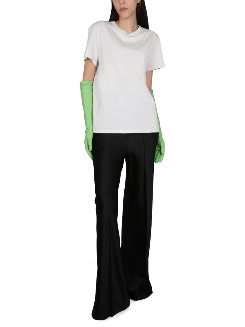 Maison Margiela Women T-shirt With Logo Embroidery In White