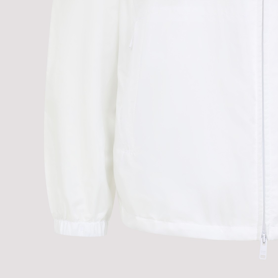Prada White Lightweight Polyamide Jacket With Hood In White