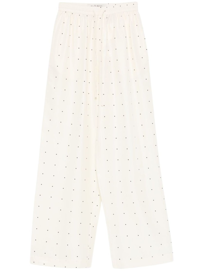 Rohe Silk Dotted Trousers In White