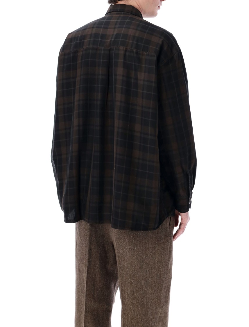 Our Legacy Borrowed Plaid Button-up Shirt In Black