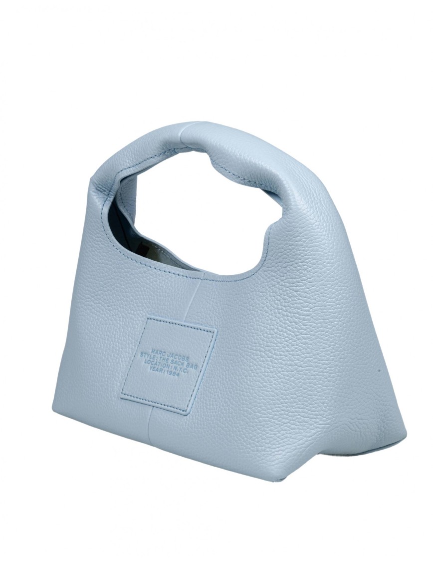 Marc Jacobs Light Blue Leather Mini Sack Bag In Blue