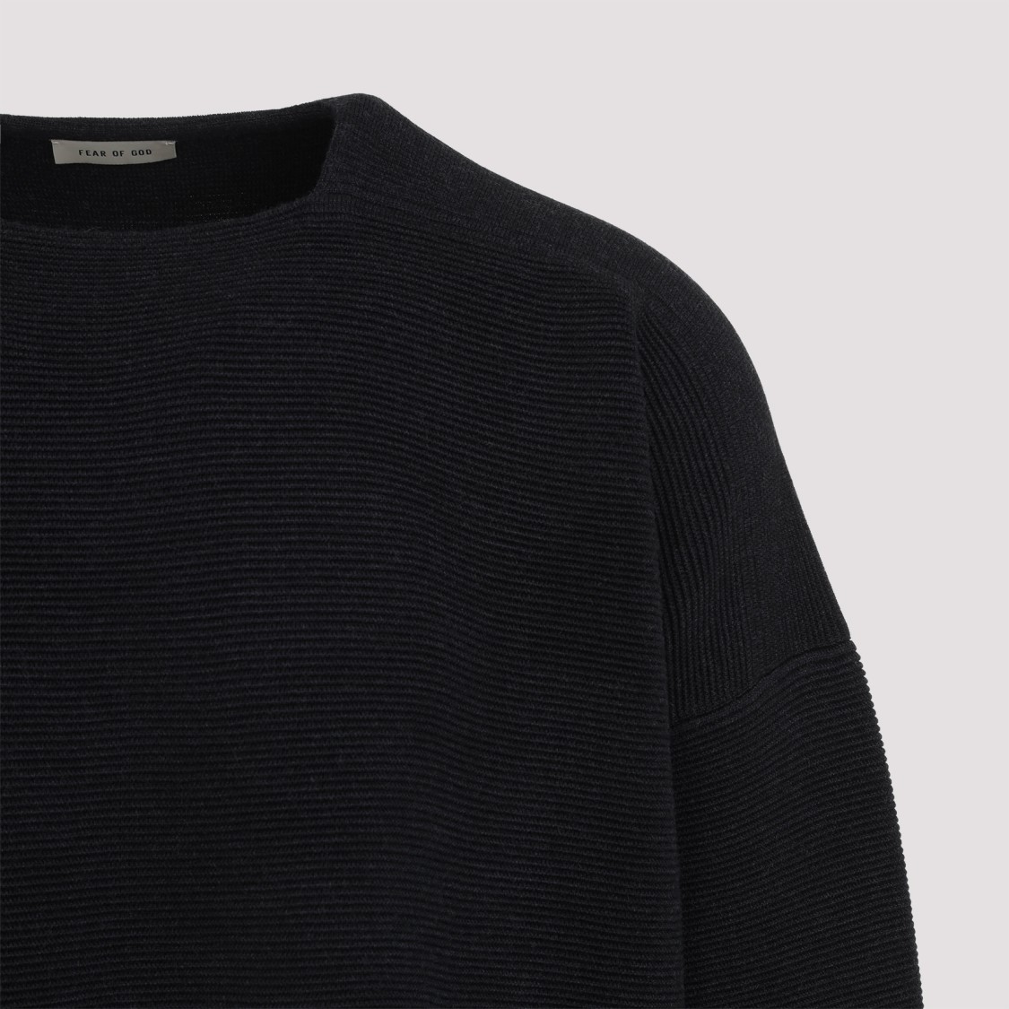 Fear Of God Black Dropped Shoulder Sweater In Black