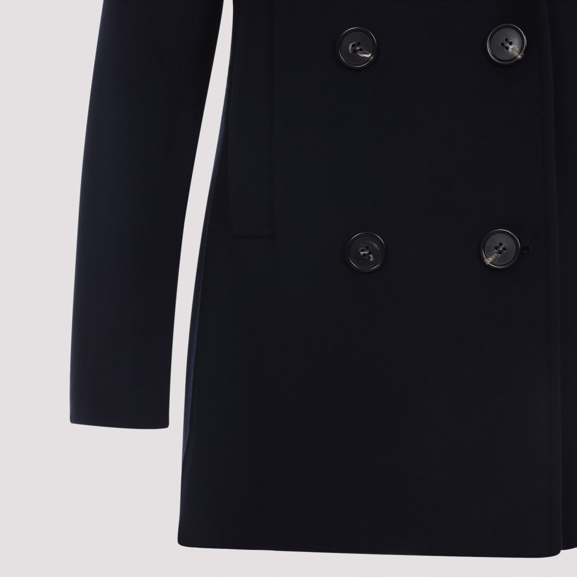 Max Mara Double-breasted Virgin Wool Coat With Tailored Fit In Blue