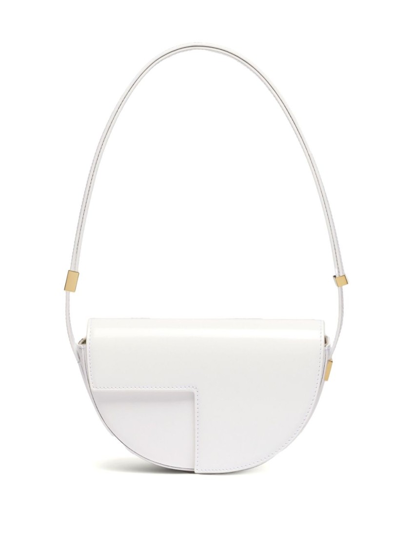 Patou Foldover Top White Bag With Magnetic Closure