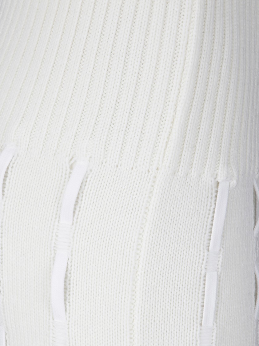Institution Elegant High-waisted Wool Skirt In White