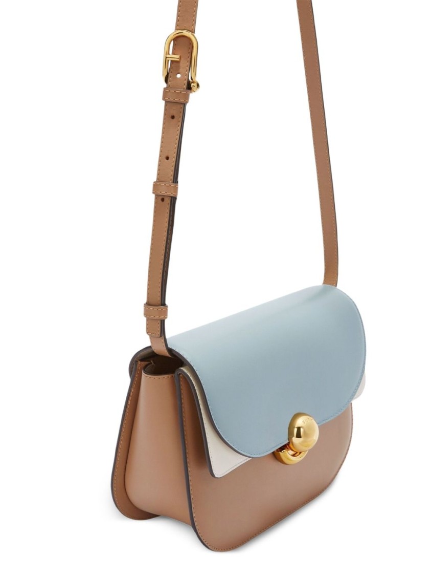 Furla Structured Shoulder Bag In Cognac Brown In Multi