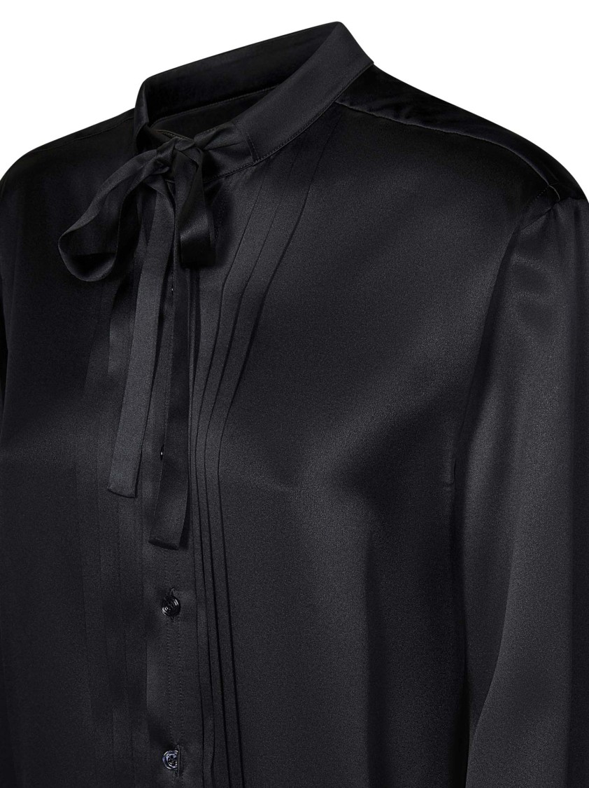 Tom Ford Camicia In Seta Con Dettaglio Plissettato In Black