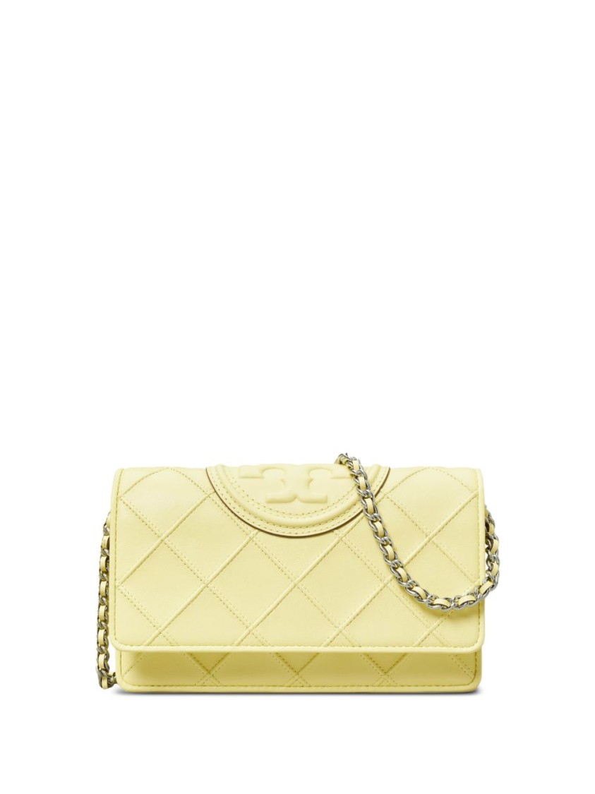 Tory Burch Quilted Shoulder Bag In Yellow Lambskin In Yellow