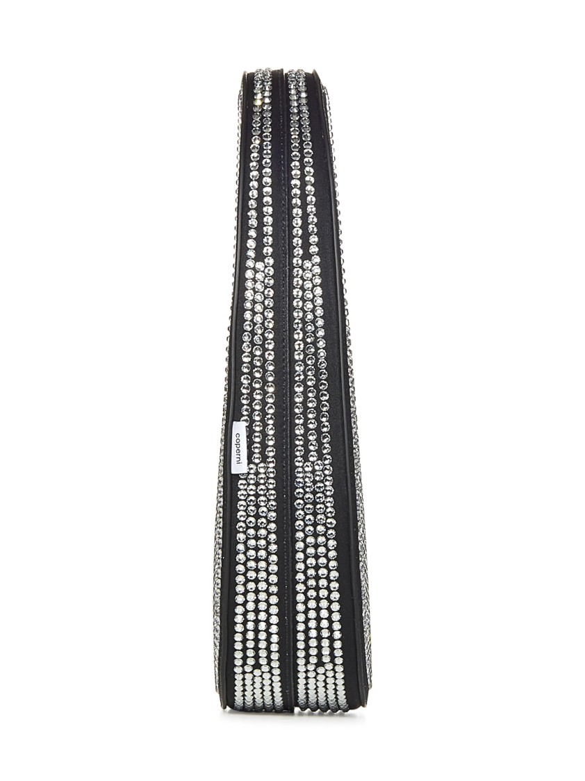 Shop Coperni Black Handbag With Crystal Appliques