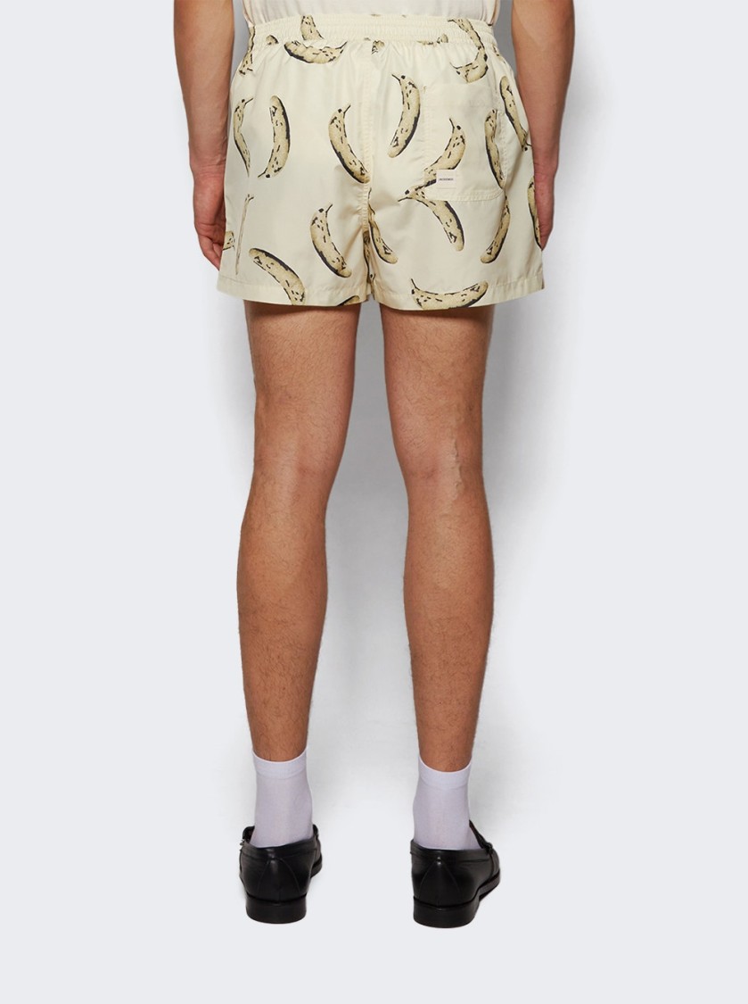 Jacquemus Le Maillot Puntini Swimwear Banana Print Yellow In Neutral