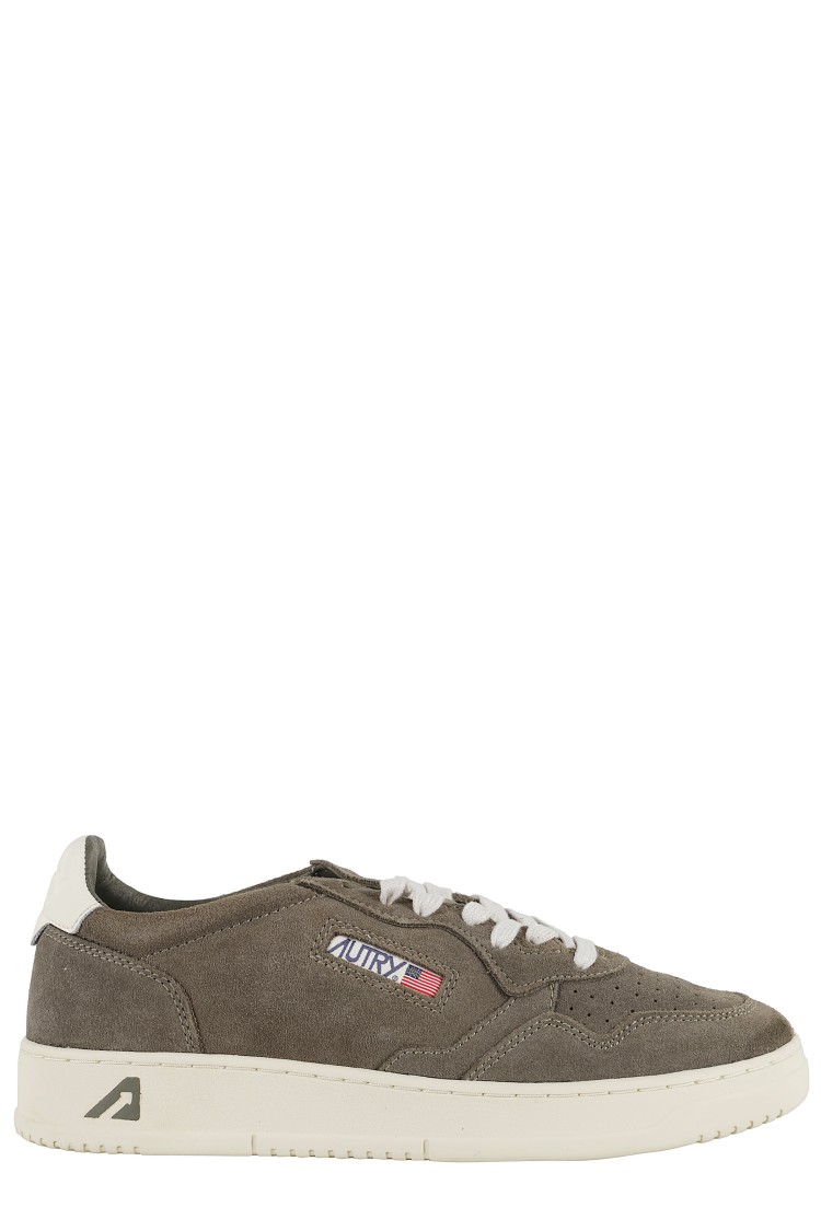 Autry Low-top Suede Sneakers With Rubber Sole And Lace-up Closure