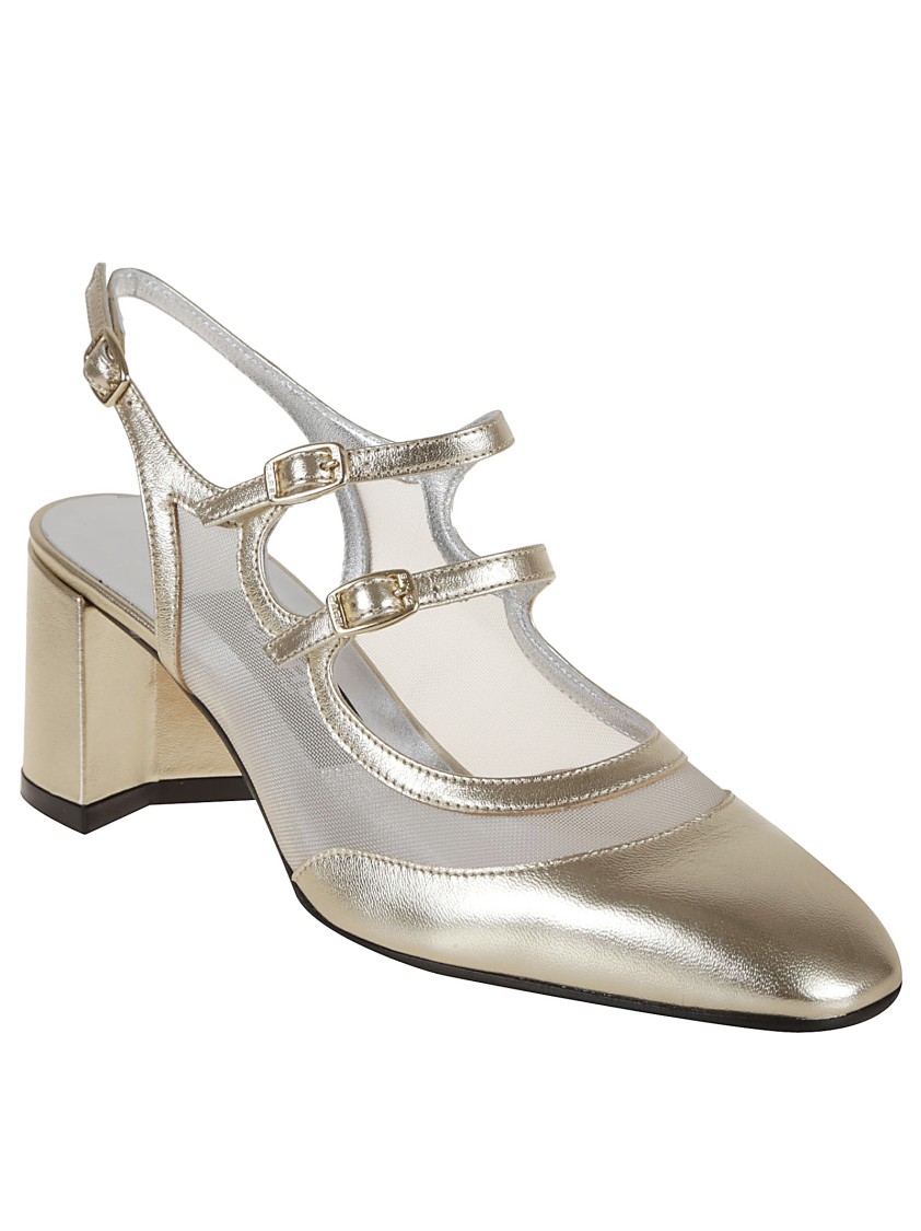 Carel Paris Transparent Mesh Panel Mary Jane Shoes In Metallic