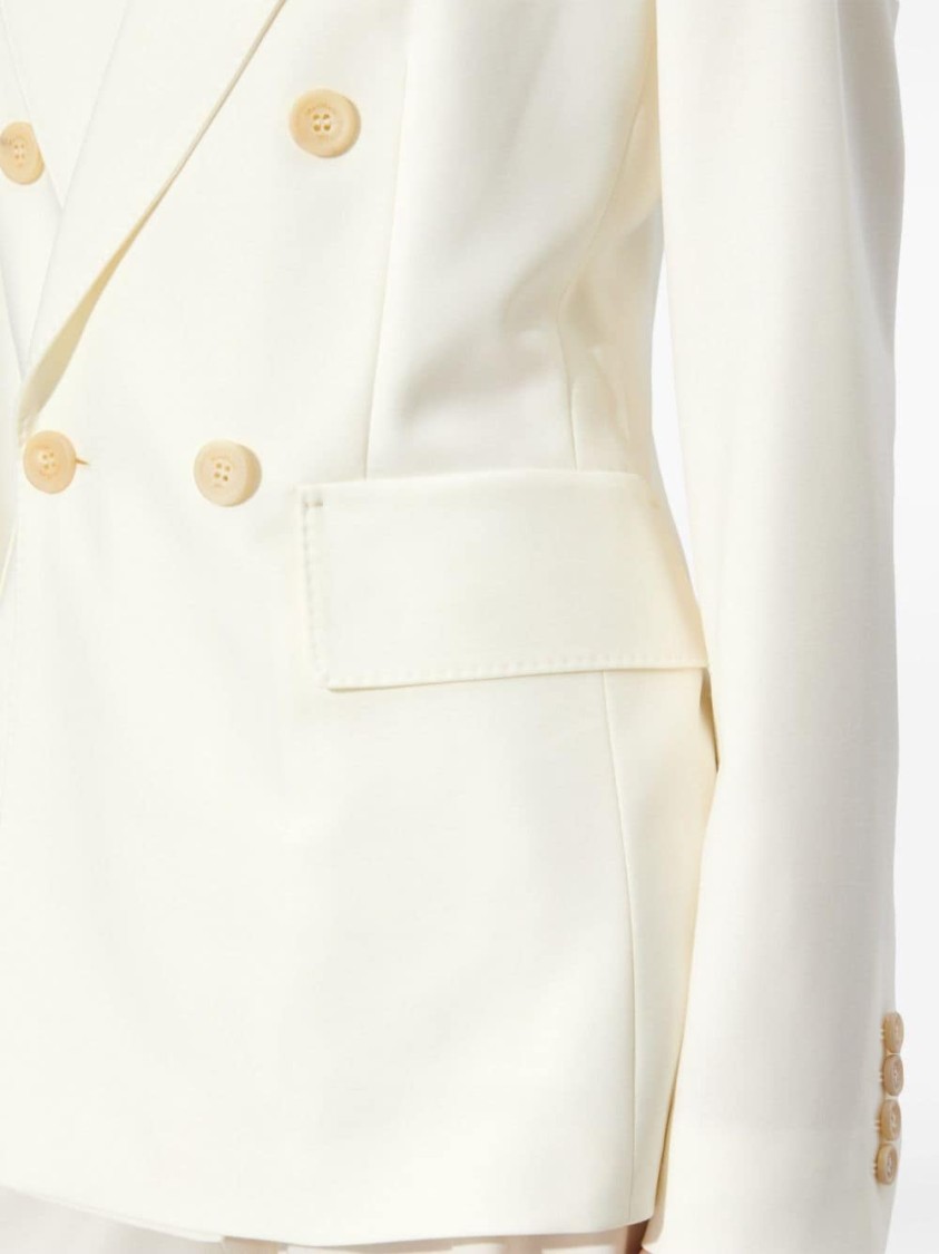 Max Mara White Virgin Wool Jacket In White