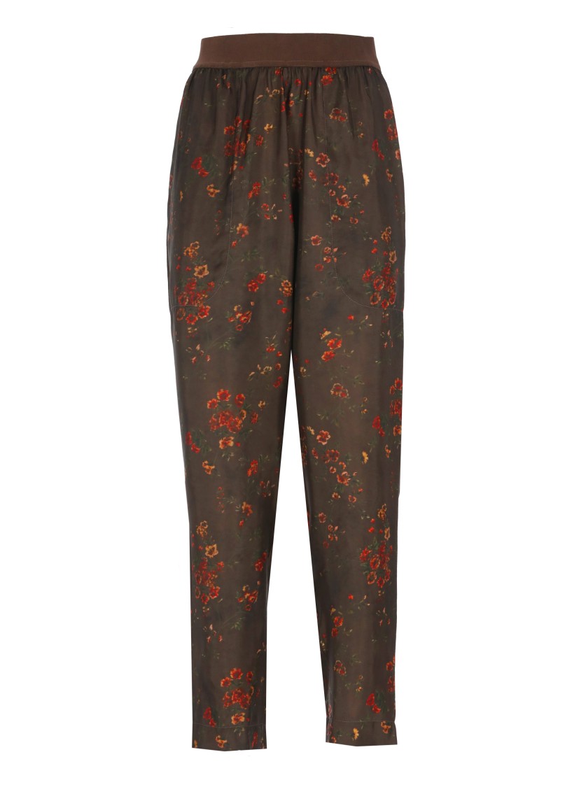Uma Wang Printed Casual Pants In Brown
