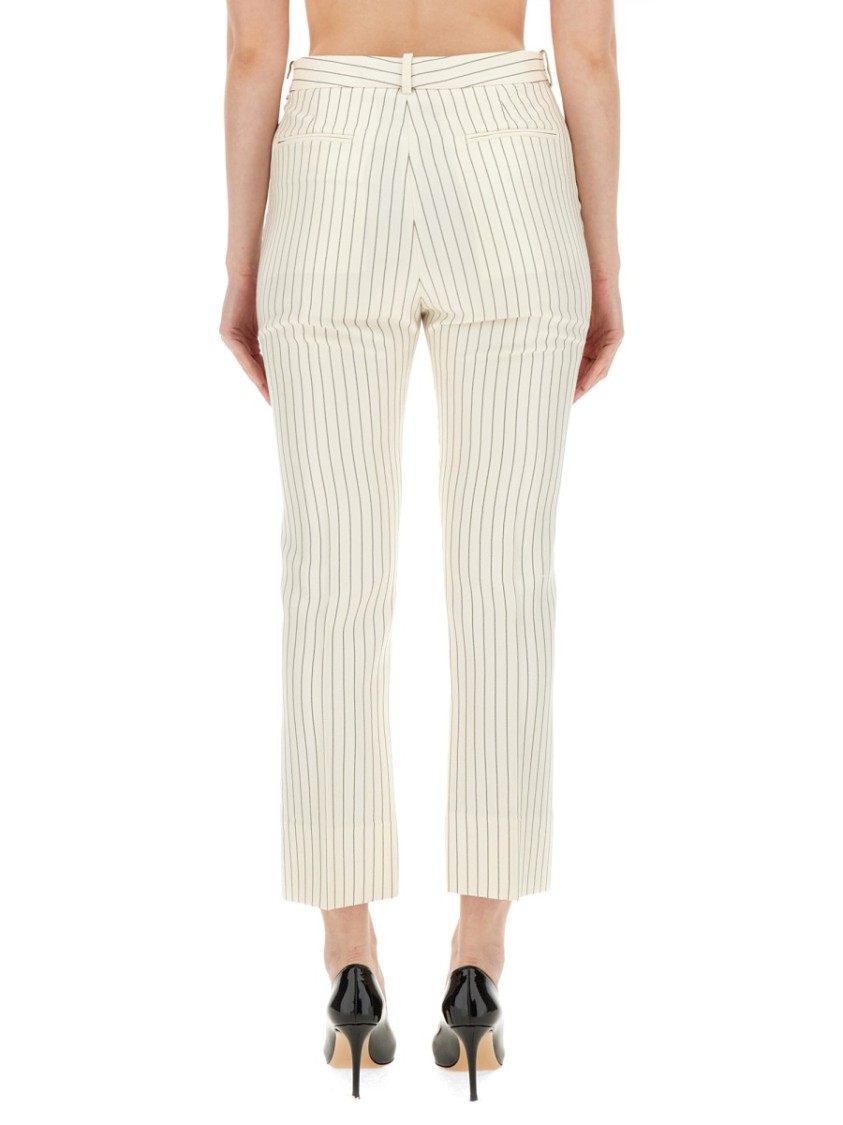 Tom Ford Striped Wool-blend Straight-leg Trousers In Neutrals