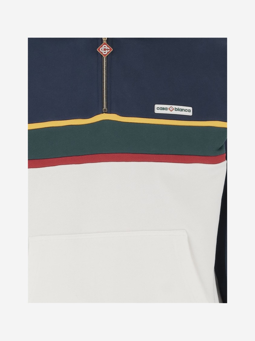 Shop Casablanca Cotton Sweatshirt With Logo In Multicolor