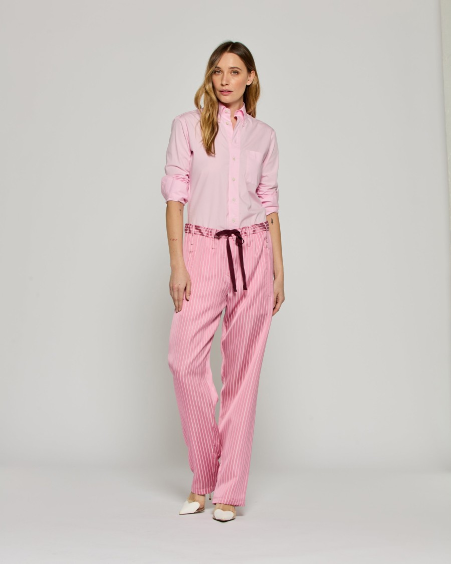 Serena Bute Satin Stripe Utility Jogger - Pink In Pink