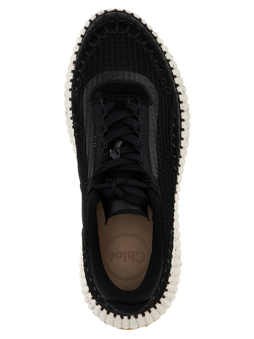 Chloé Nama Lace-up Sneakers In Black