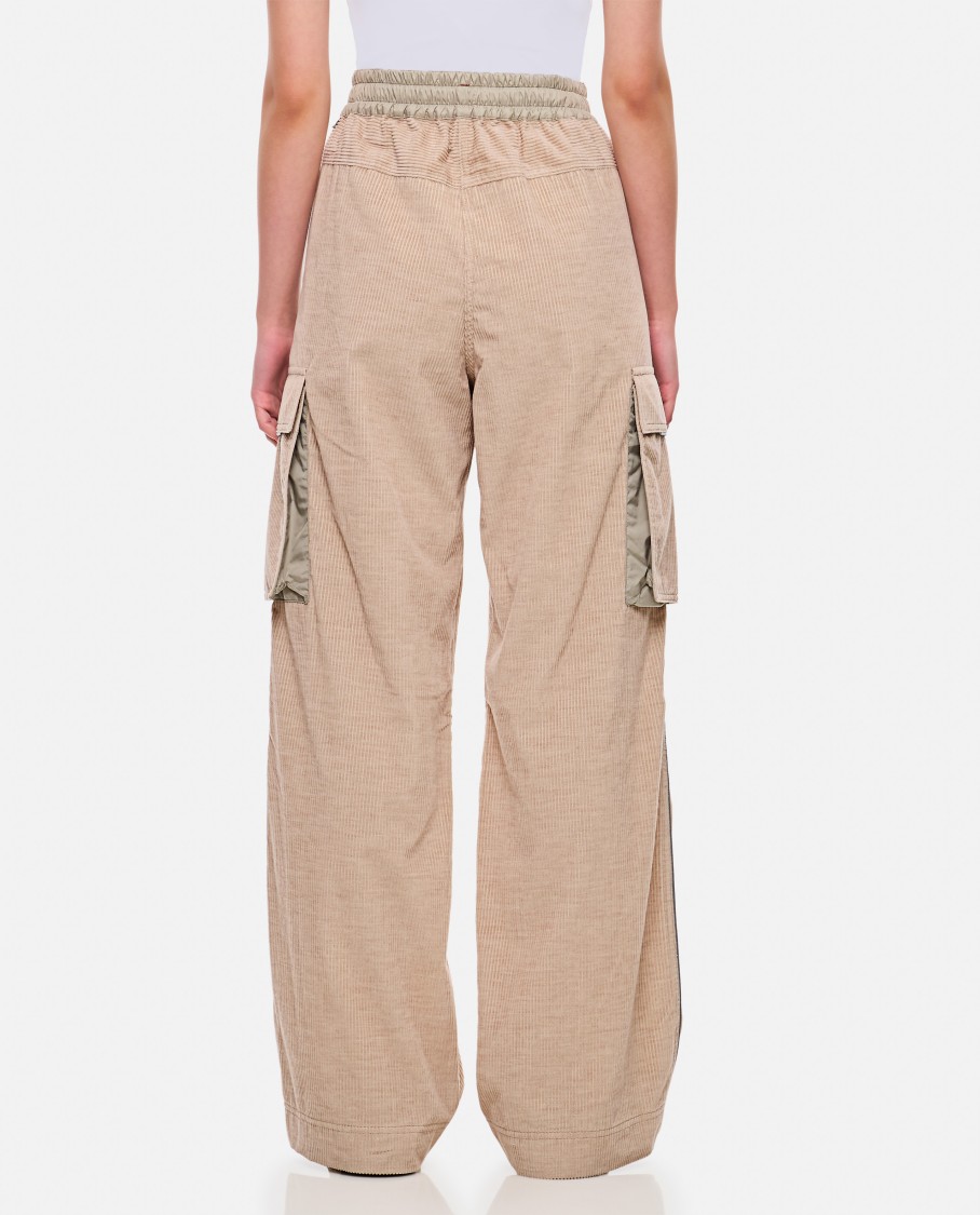 Shop Moncler Grenoble Cargo Pants With Elastic Waistband In Neutrals