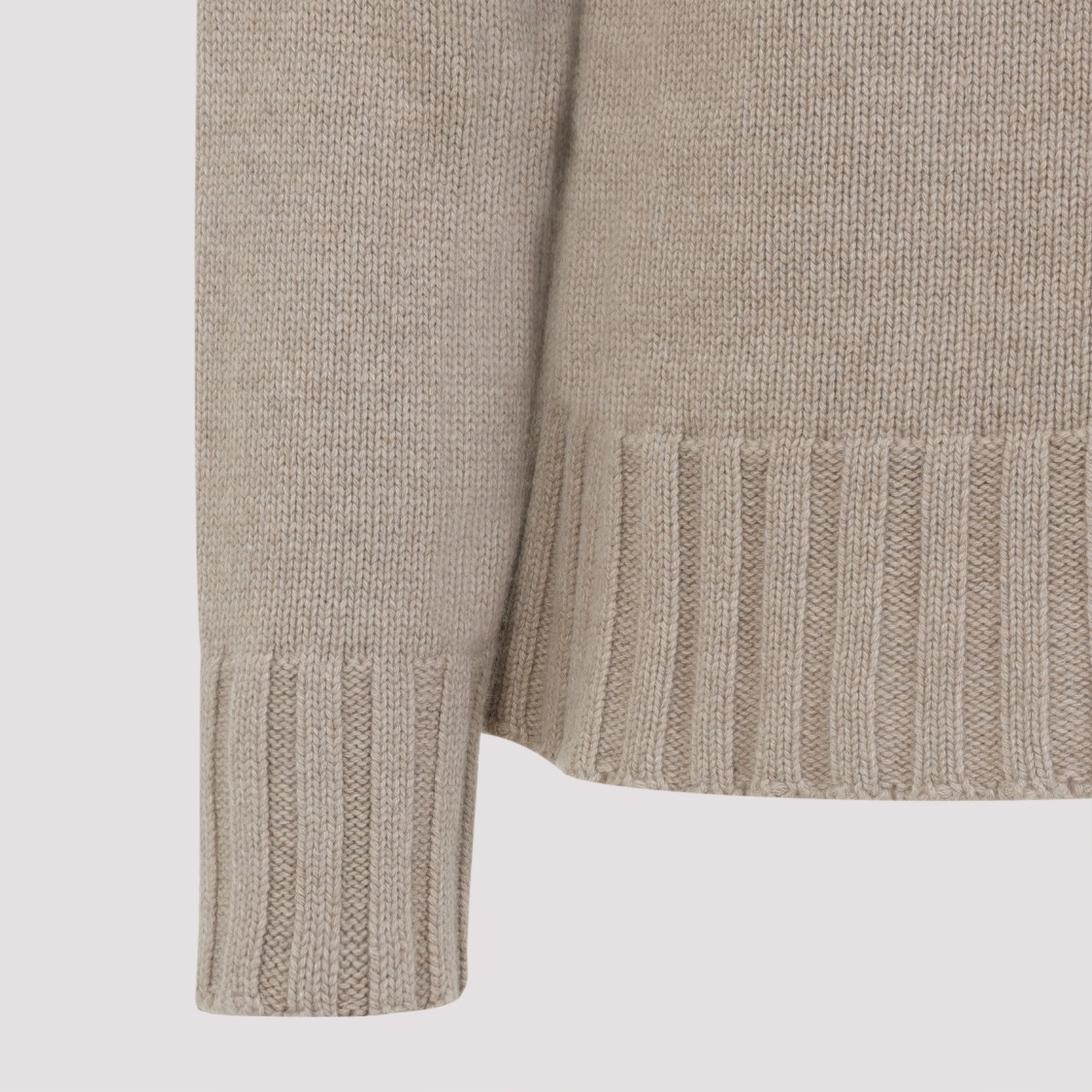 Jil Sander Sand Stone Cashmere Long Sleeves Cn Sweater In Gray