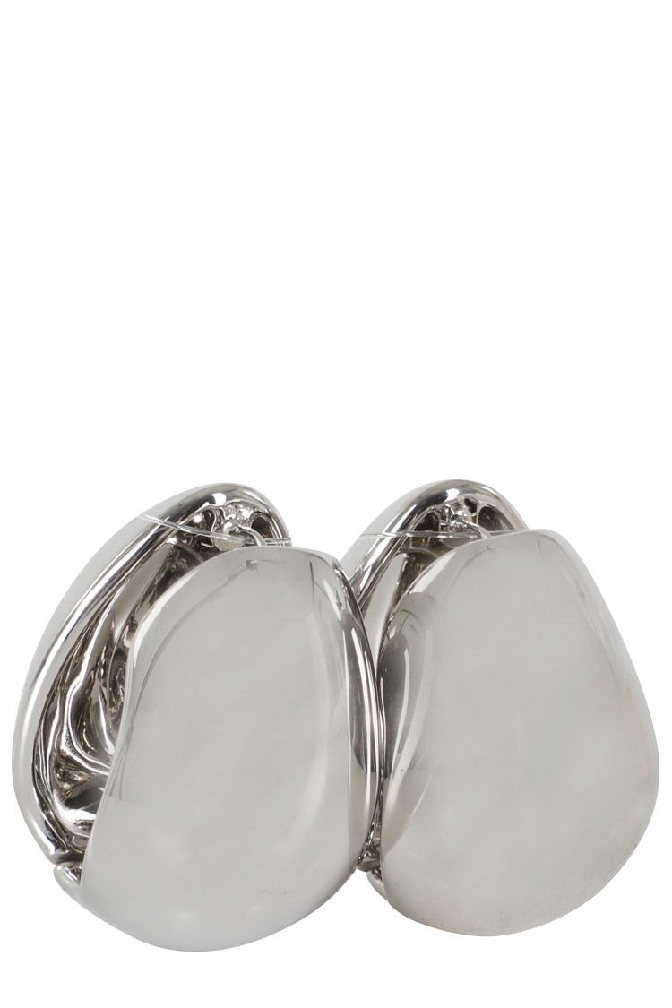 Coperni Xl Logo Creole Earrings In Silver