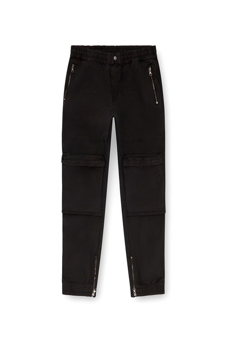 Diesel Multicolor Relaxed Fit Trousers With Drawstring Waist In Black
