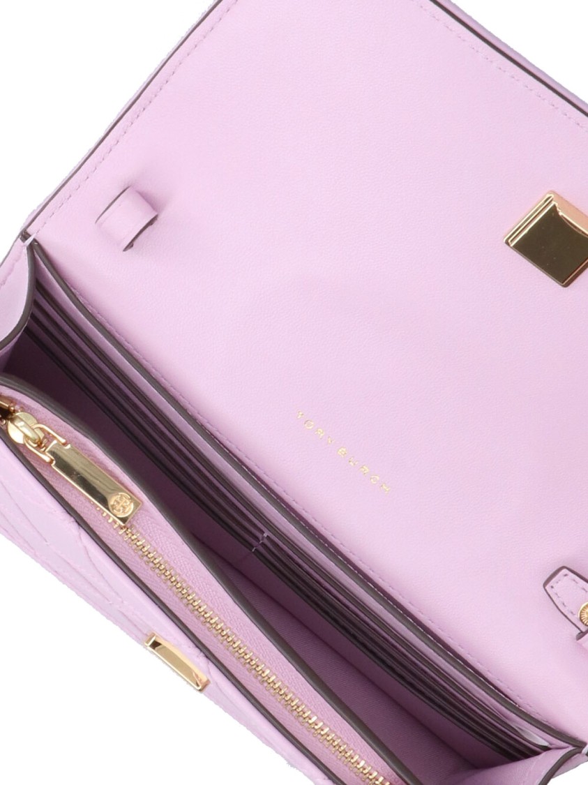 Tory Burch Quilted Chain Strap Purses & Cardholders In Purple