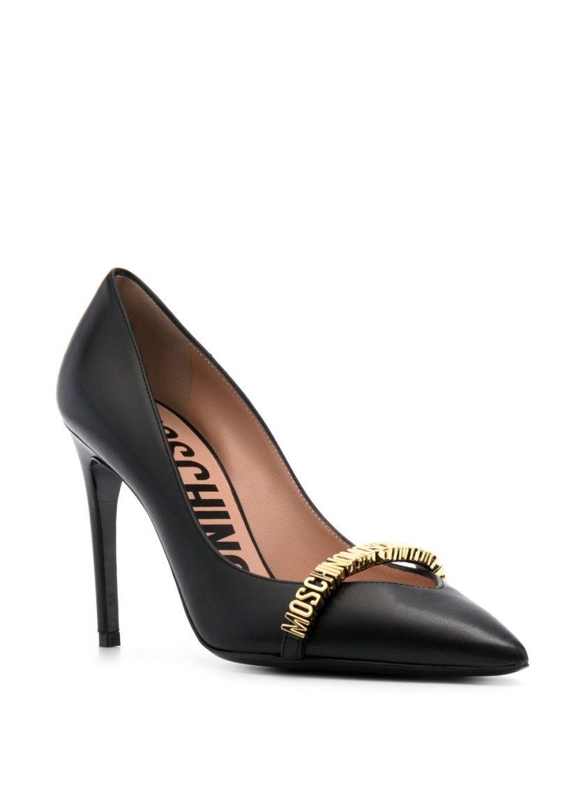 Moschino Pointed Toe Pumps In Black