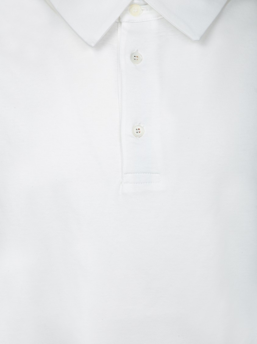 Shop Paul Smith White Cotton Polo Shirt With Tailored Fit