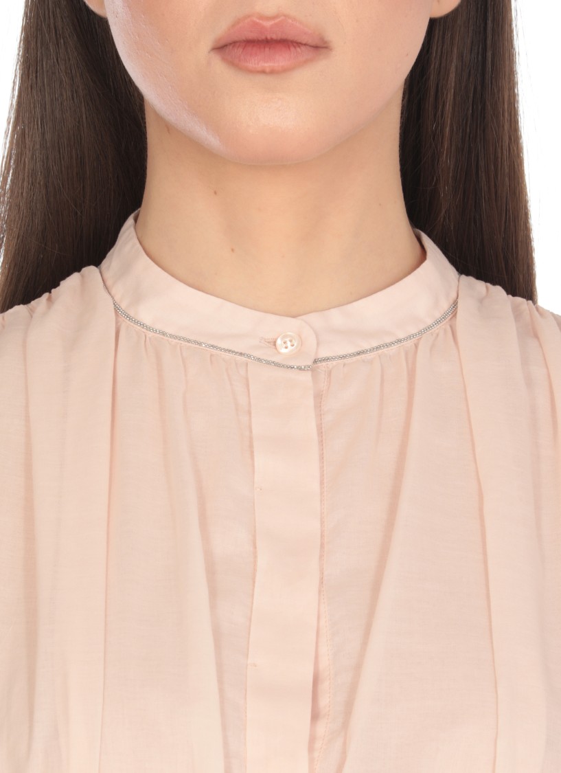 Peserico Pink Cotton Blouse In Pink