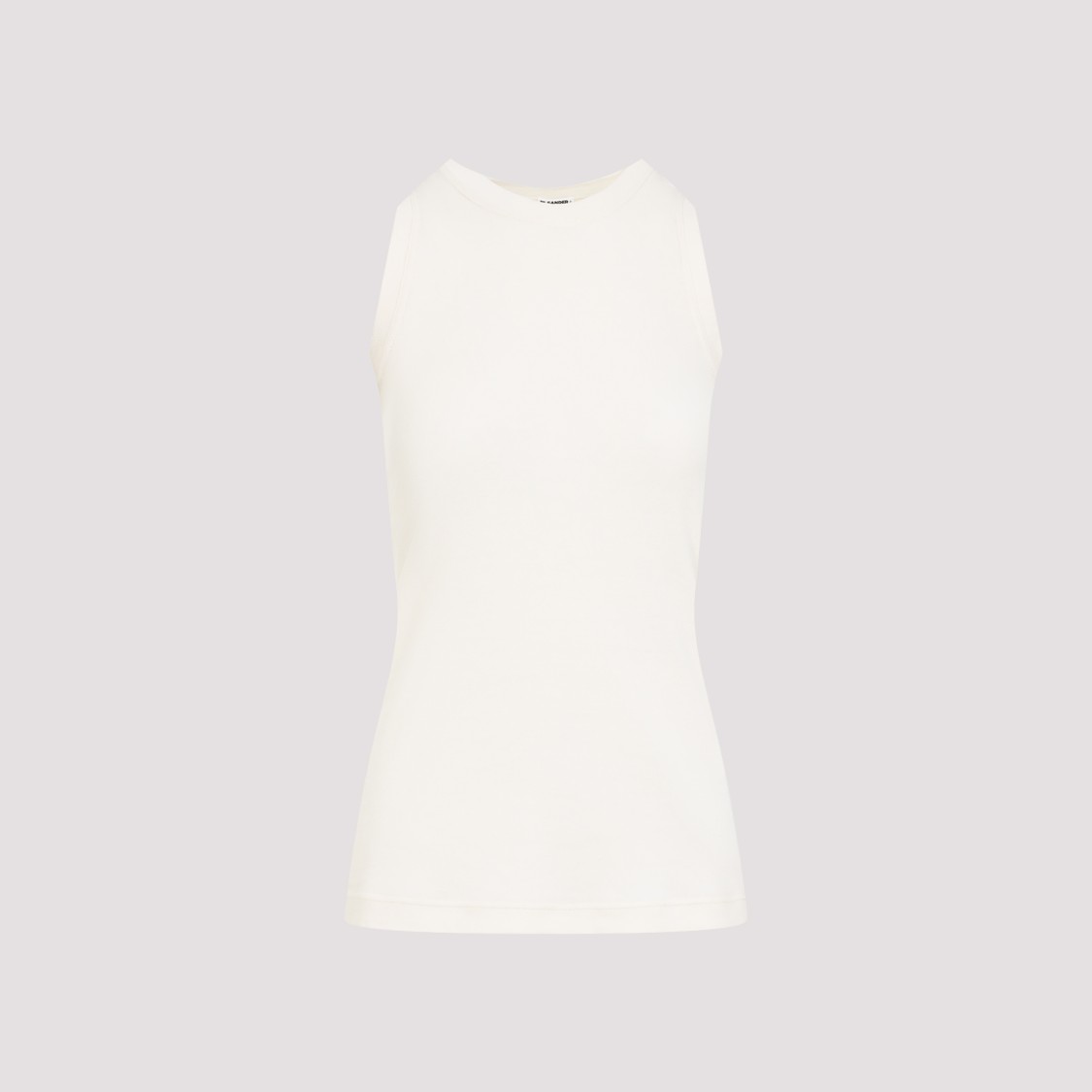 Jil Sander Fitted Sleeveless Top With Contrasting Hem Layer In Grey