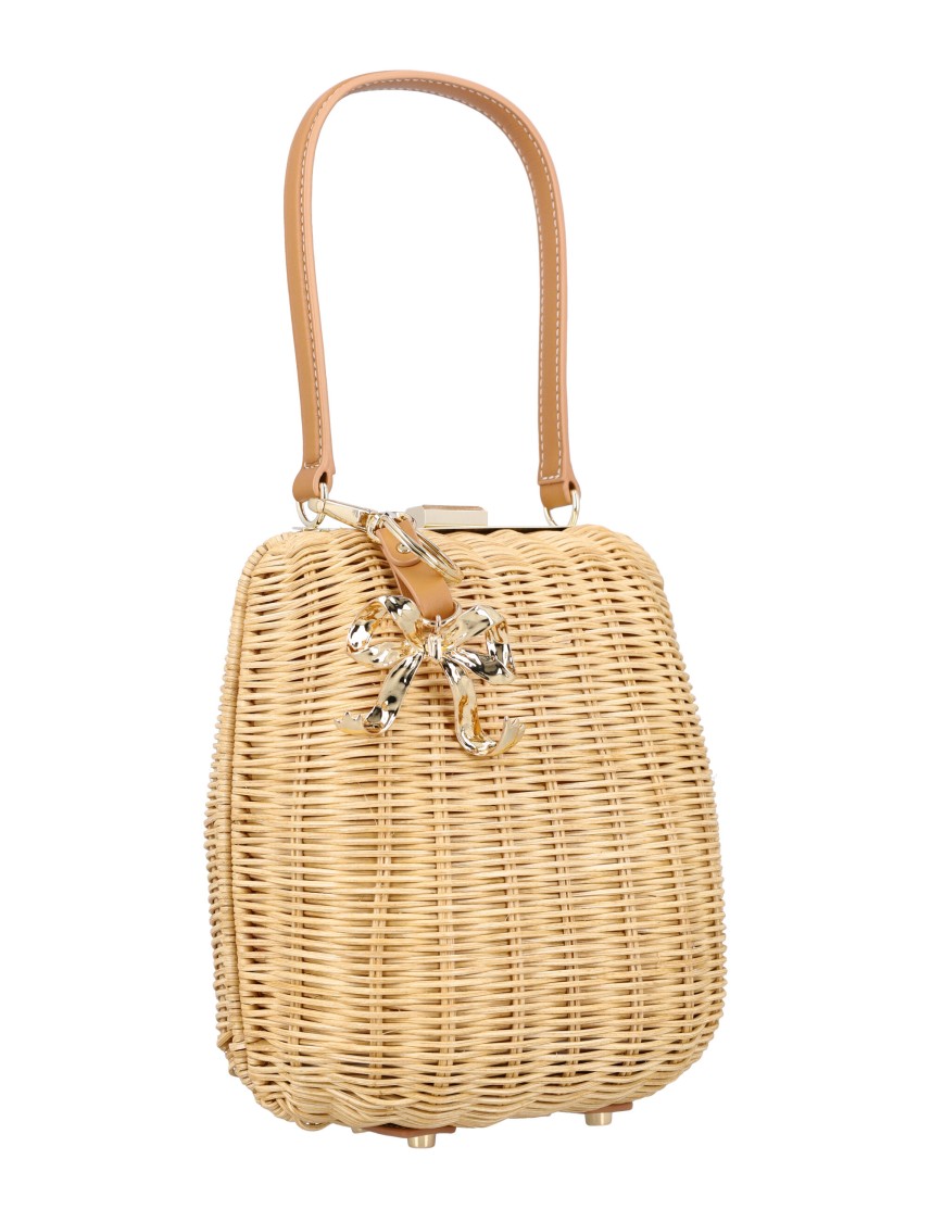 Self-portrait Structured Rattan Bag