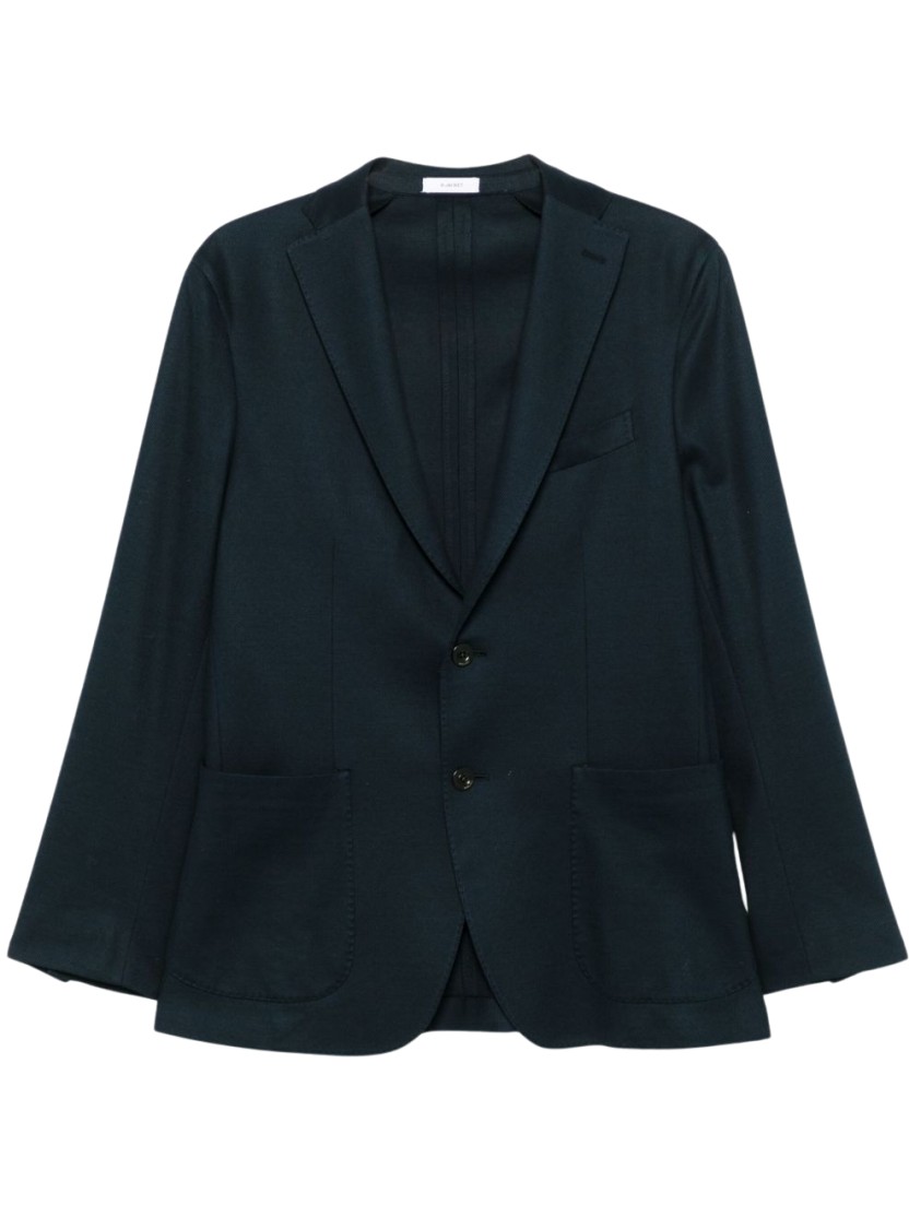 Boglioli Navy Blue Cotton Jacket In Blue