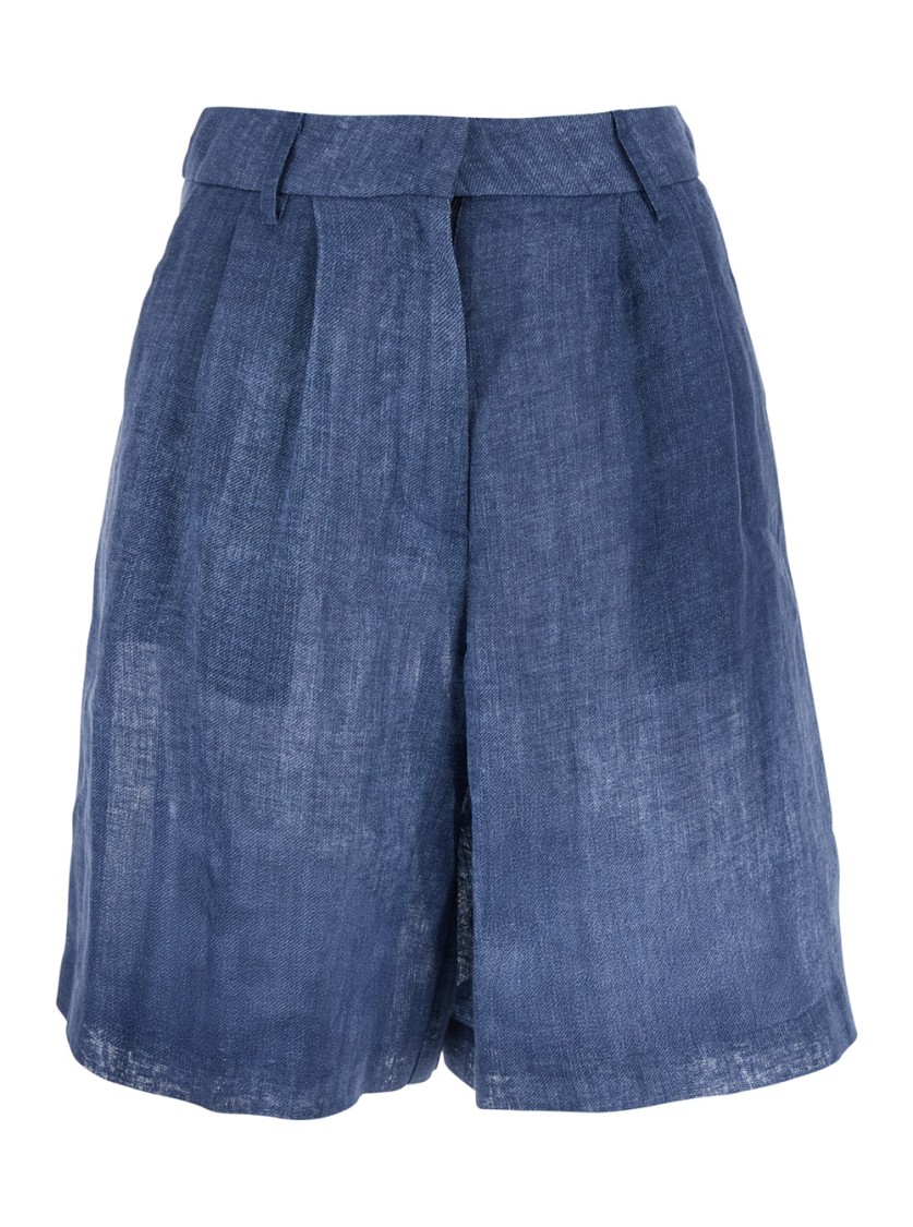 Merci Blue Shorts With Belt Loops