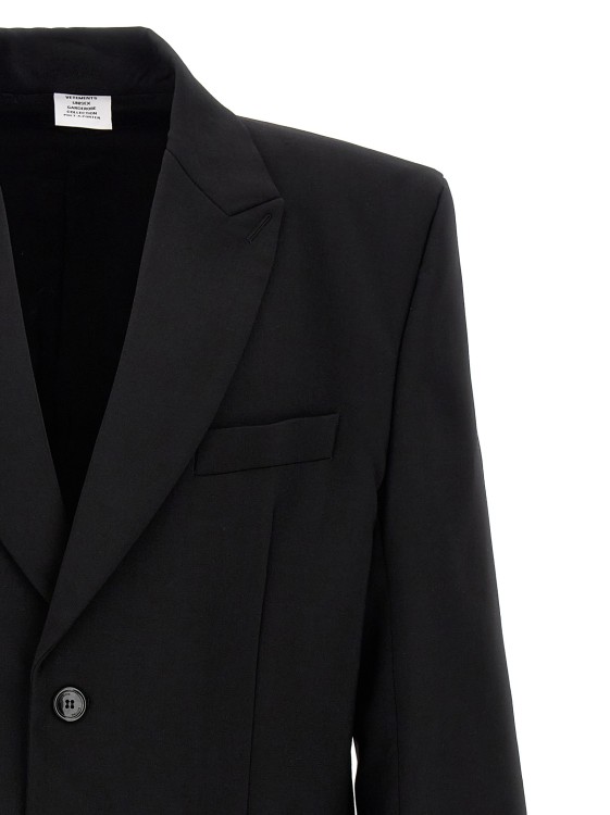 Vetements Logo Embroidered' Blazer in Black | THE LIST