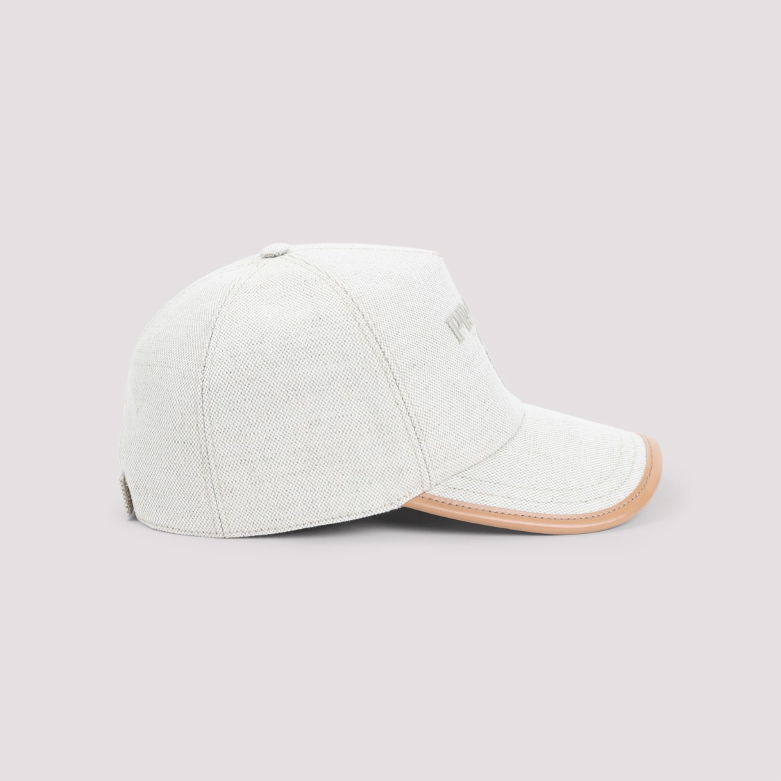 Prada Baseball Hat With Adjustable Strap And Contrast Trim In White