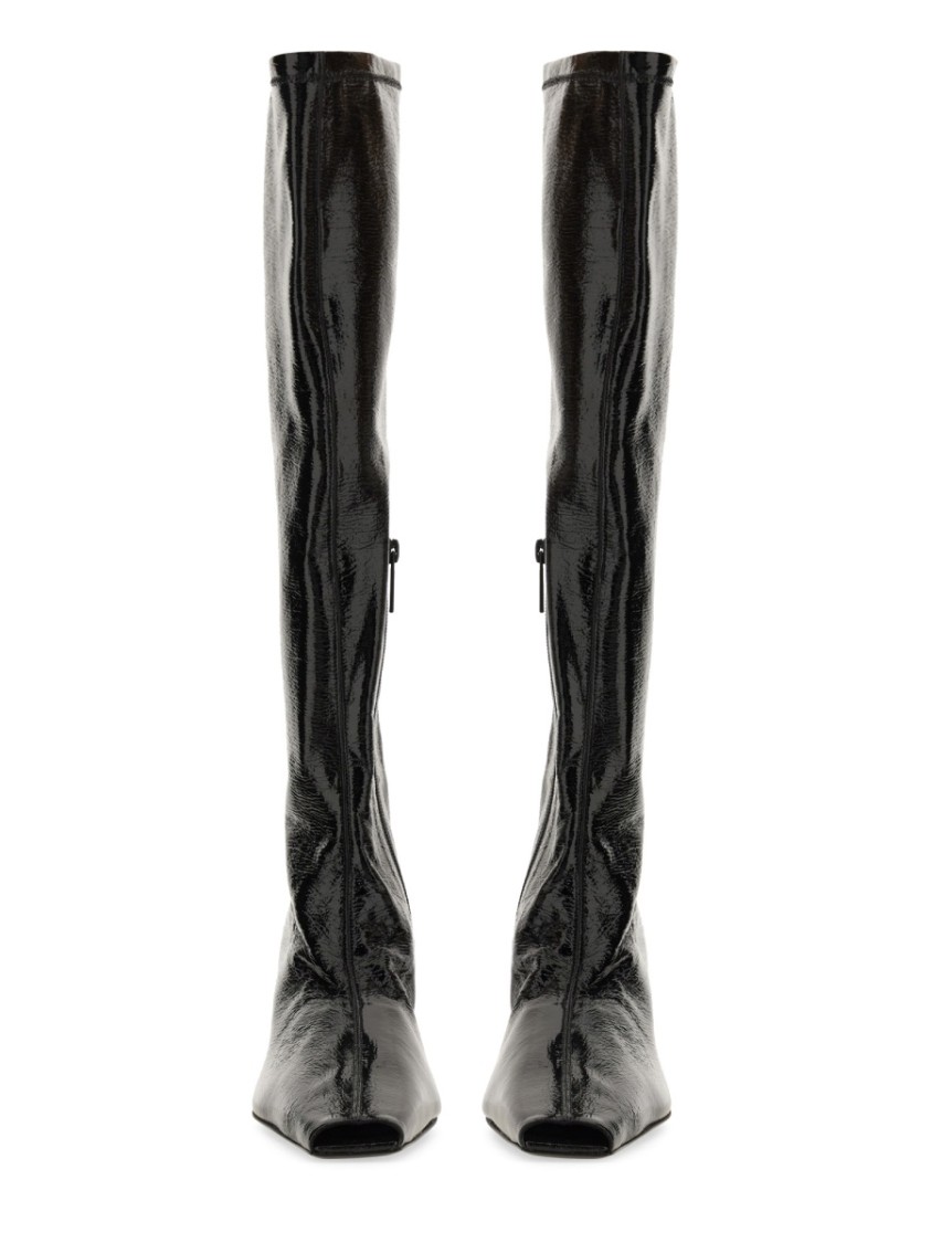 Courrèges Ac Charm Vinyl Boots Woman Black In Leather