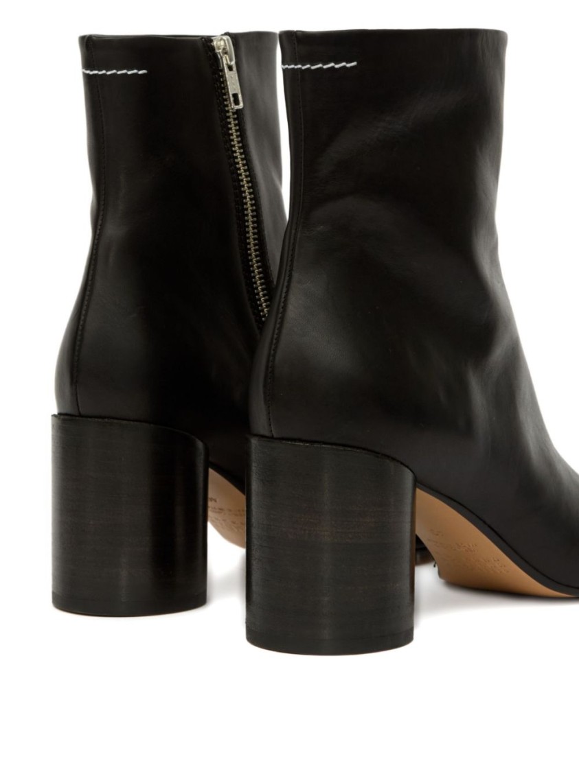 Mm6 Maison Margiela Mm6 By Maison Margiela Ankle Boots With Distinctive Seam Detail And Block Heel In Black