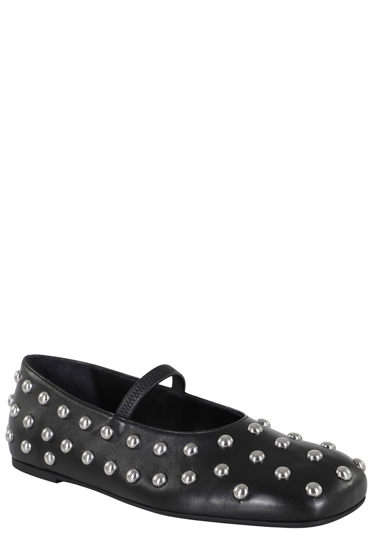 Erika Cavallini Square-toed Ballet Shoes In Black