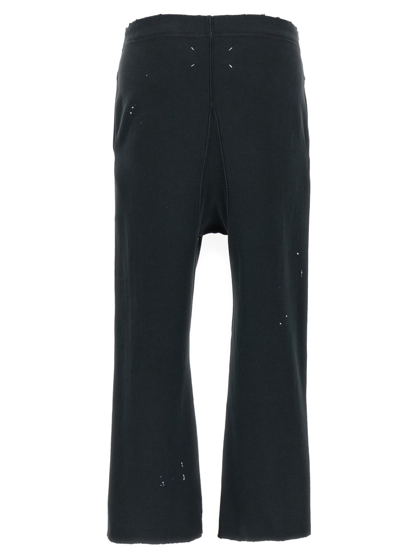 Maison Margiela Distressed Graffiti Joggers Elastic Waistband In Black