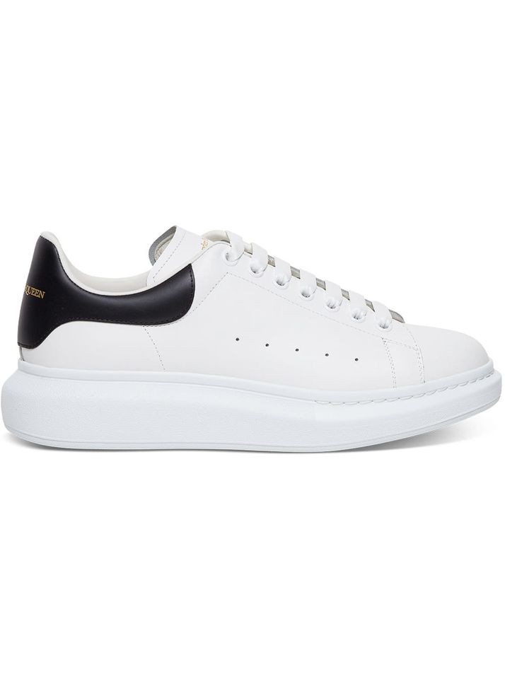 Alexander Mcqueen Oversized Leather Sneakers With Sole In White