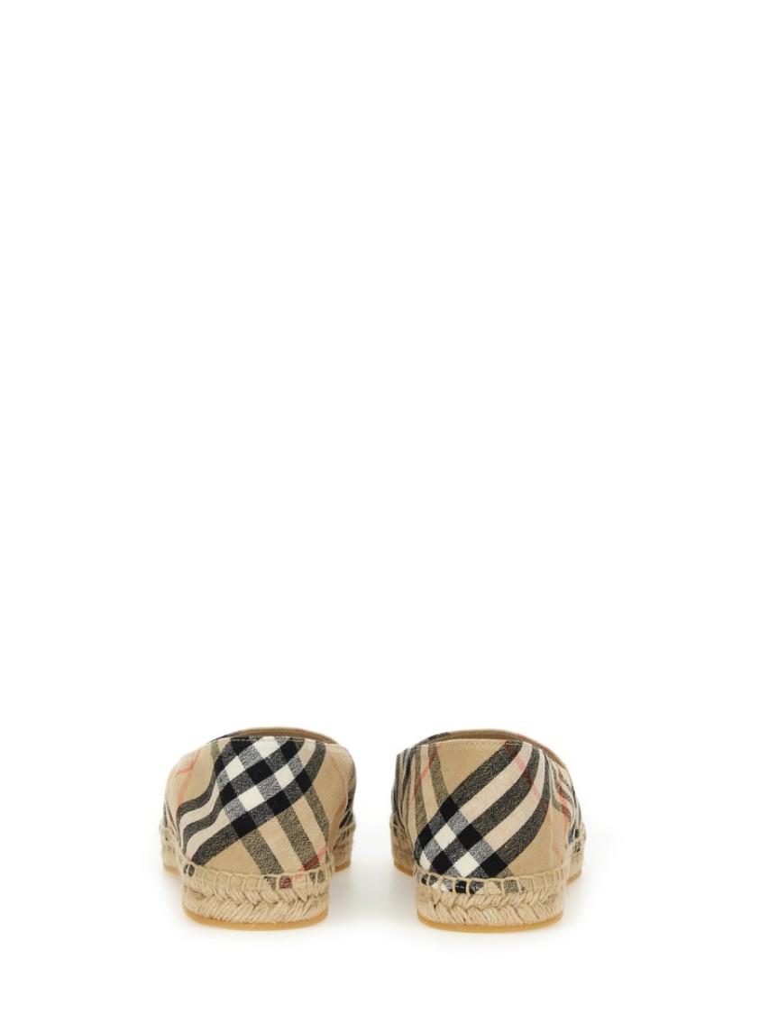 Burberry Canvas Check Pattern Espadrilles With Round Toe