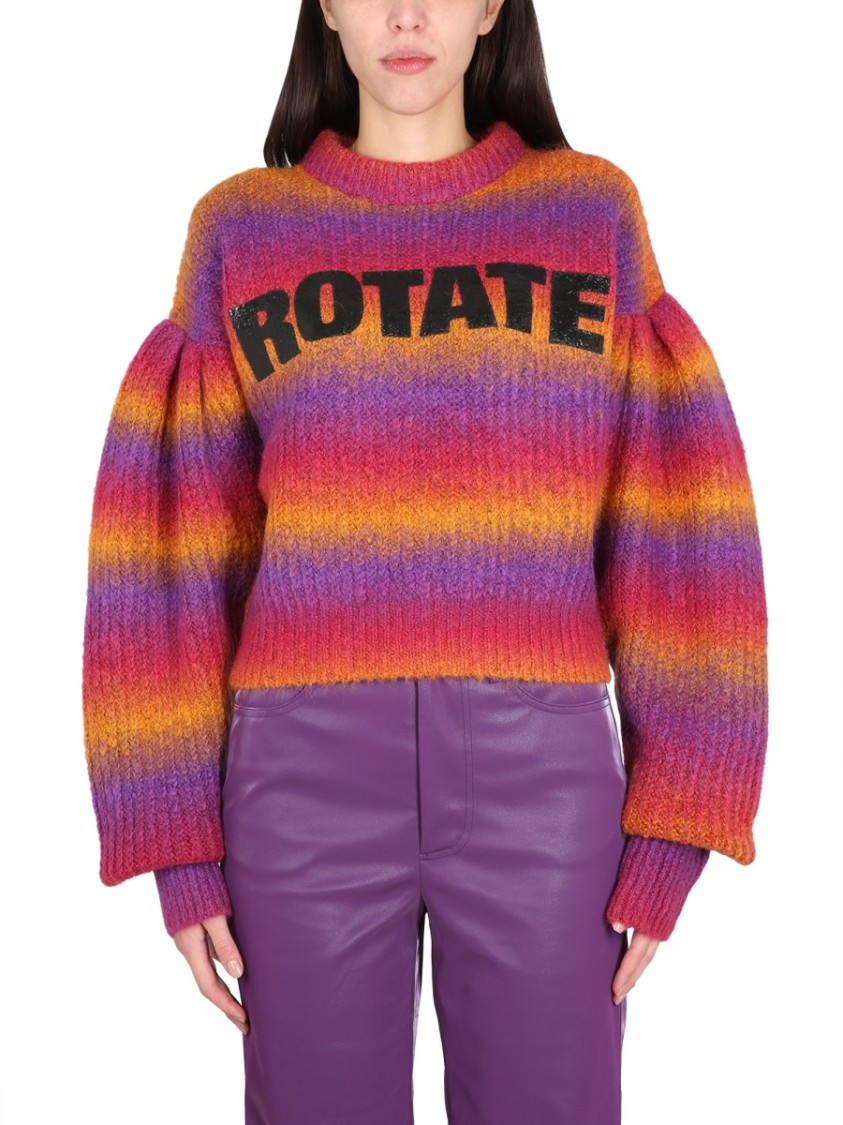 ROTATE BIRGER CHRISTENSEN ROTATE BOLD LOGO INLAY CREWNECK SWEATER