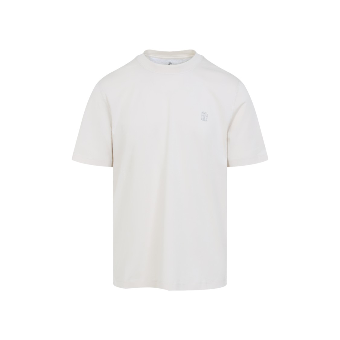 Tシャツ・カットソー Brunello Cucinelli White Cotton T-Shirt With Contrasting Brunello Cucinelli White Cotton T-shirt With Contrasting