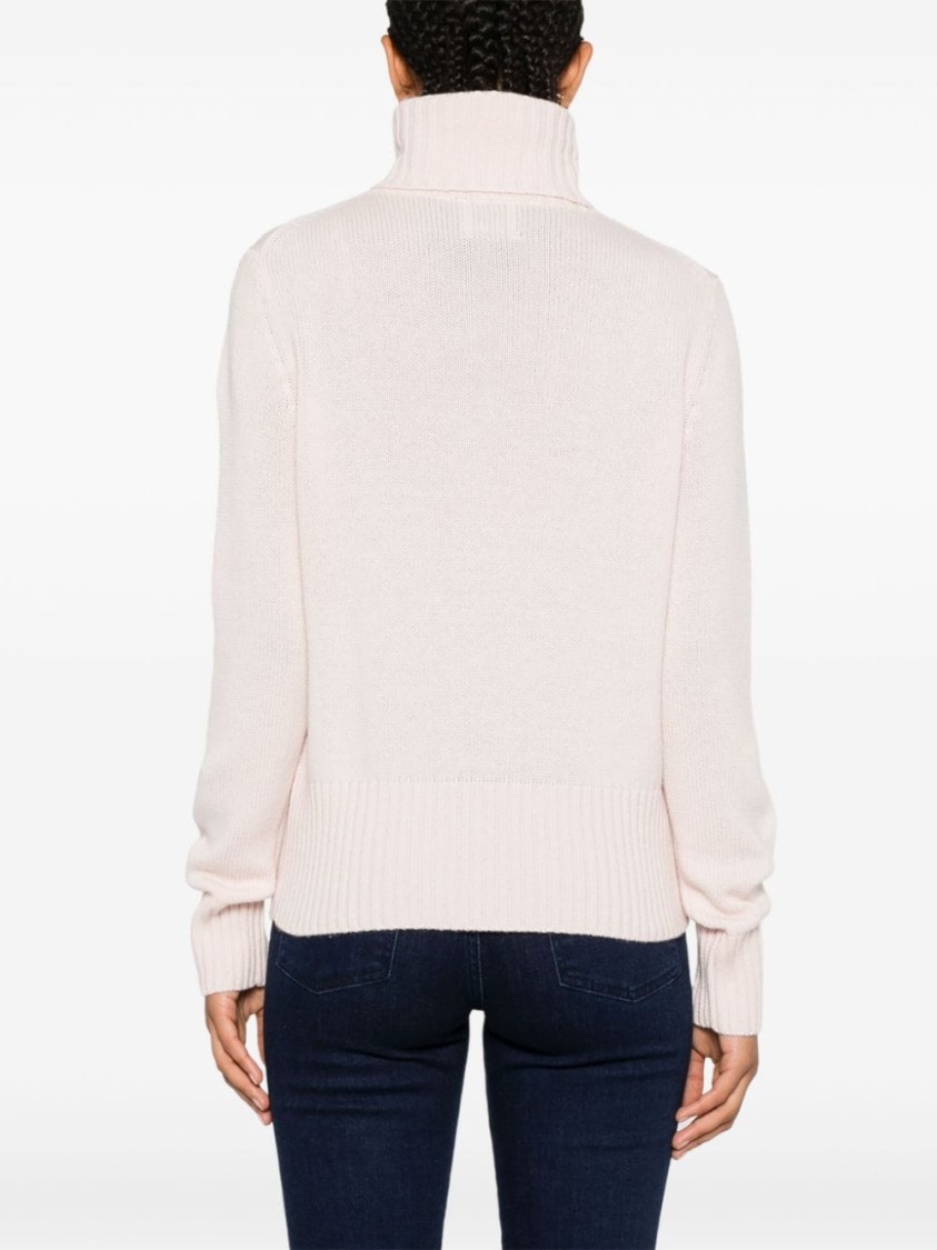 Allude Light Pink Wool Sweater In Pink