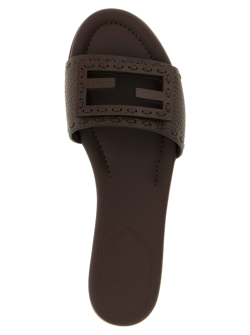Fendi Baguette Flat Shoes Brown In Black