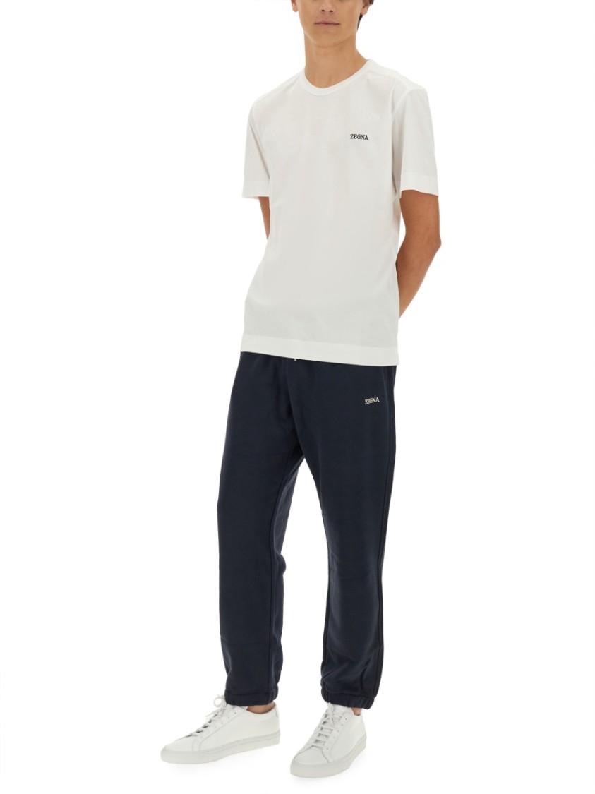 Zegna Jogging Pants With Subtle Logo Detail In Black
