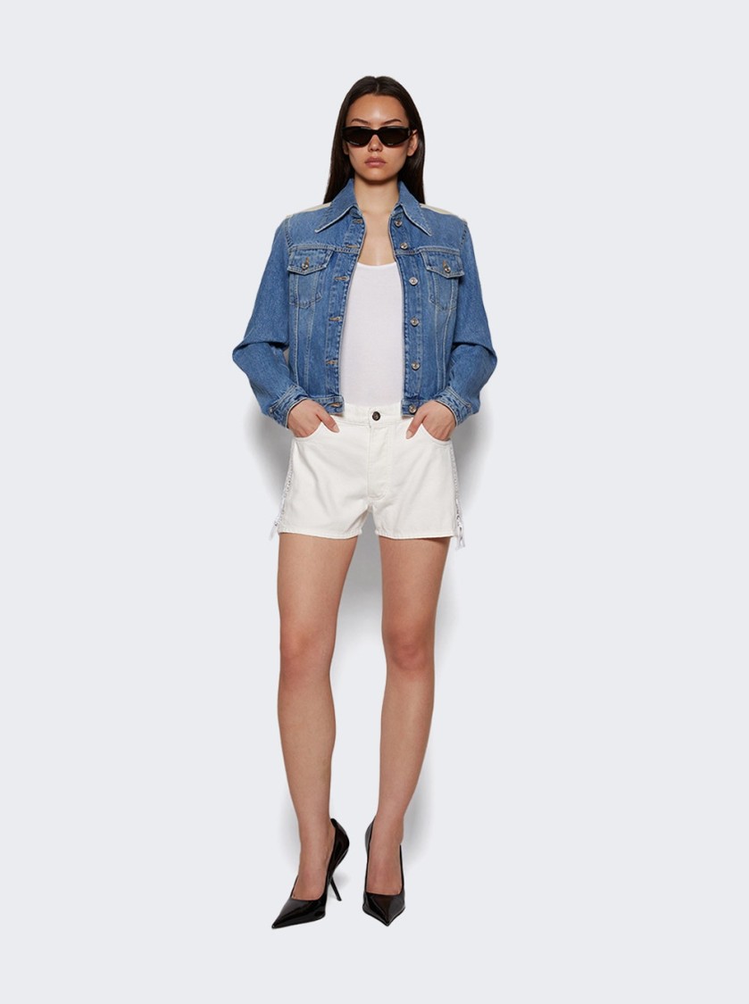 Ludovic De Saint Sernin Double Laced Up Shorts White Optical